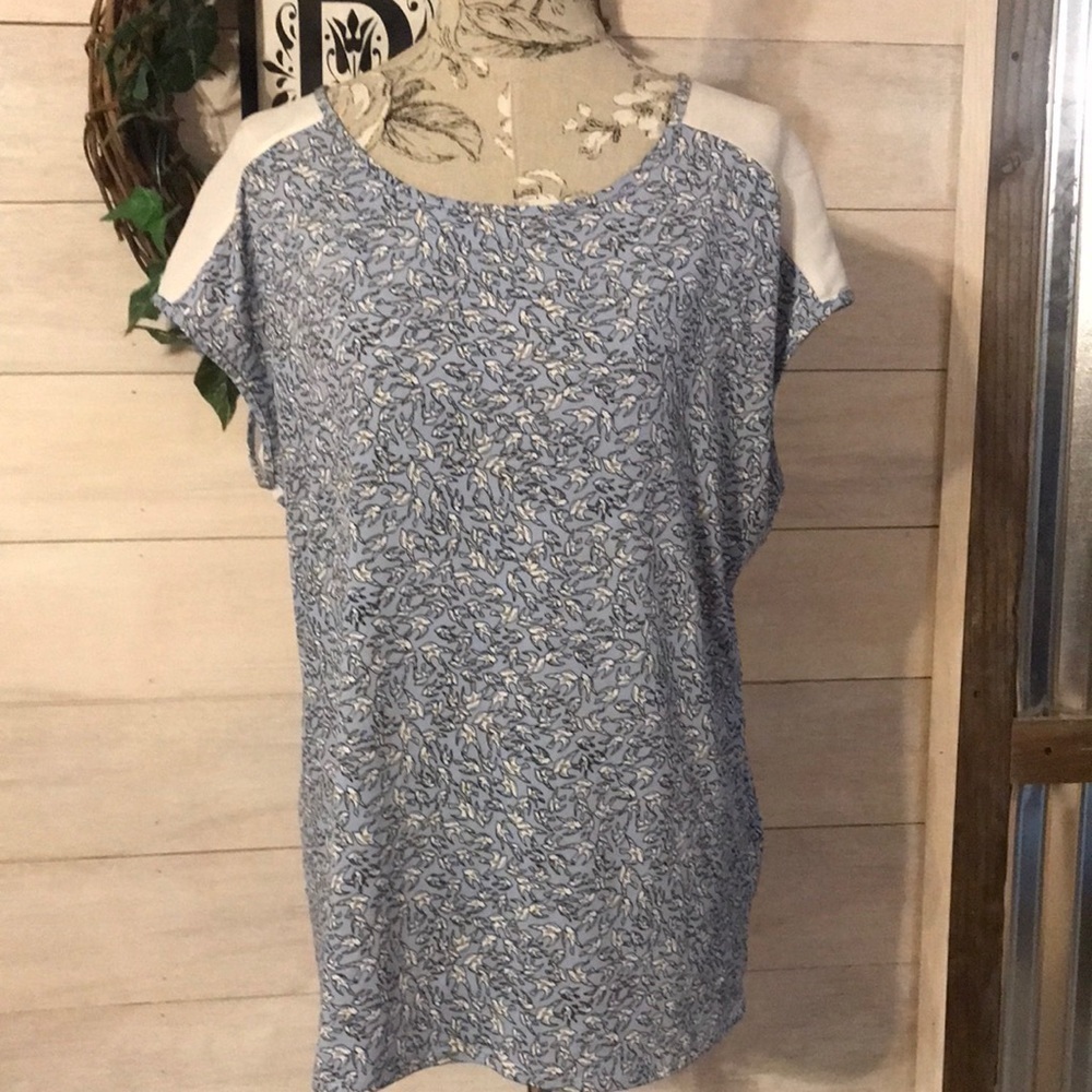 *carol Rose Blue Bird Top L